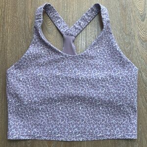Kyodan Cheetah Print Athletic Tank Top with Built in Bra No Padding Size Large